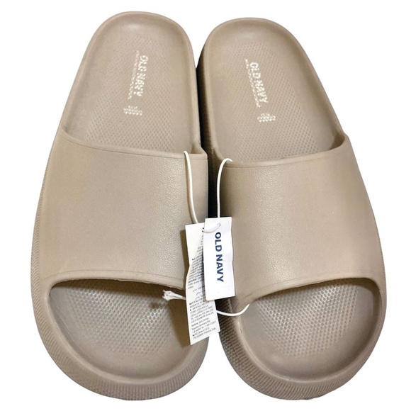 OLD NAVY Single Strap Platform Slide Sandals in Tan NEW! - Picture 1 of 8